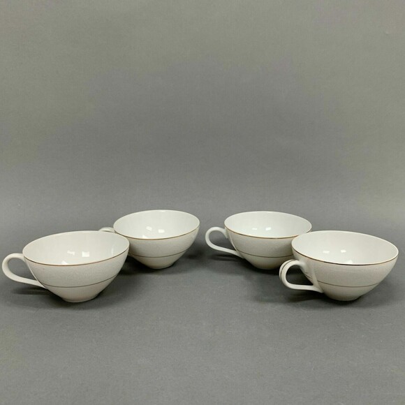 Touch of Gold Embassy Cups White Border Design Gold Trim Lot of 4 - Picture 6 of 12